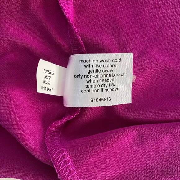 Lane Bryant Short Sleeve Fuchsia Ruched Spandex Top, Size 18/20 #282 - Picture 10 of 11